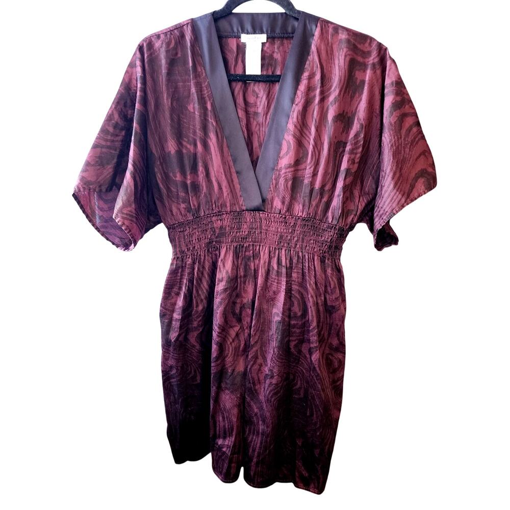 Calvin Klein Silky V-Neck Elastic Waist Swimwear Coverup Dress S/M